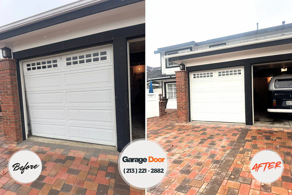 Before and after: garage door repair San Antonio, FL